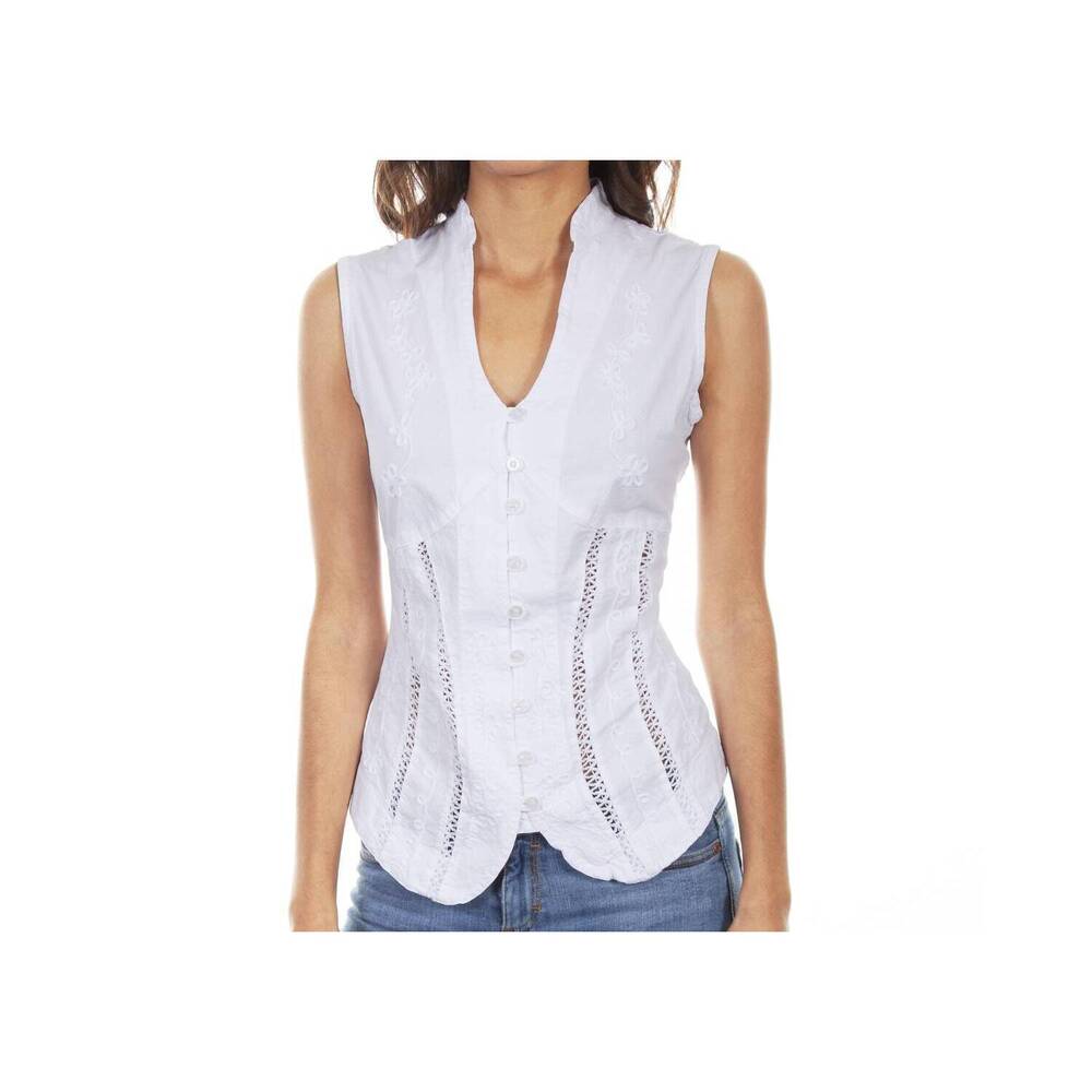 NEW SCULLY sleeveless blouse in white